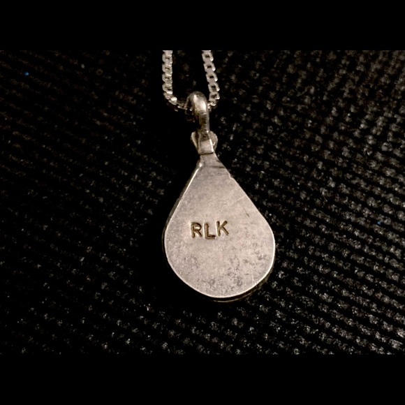 Signed Ralph Lillie Kallestewa RLK Sterling Silver Zuni Inlay Pendant Necklace - Picture 9 of 12